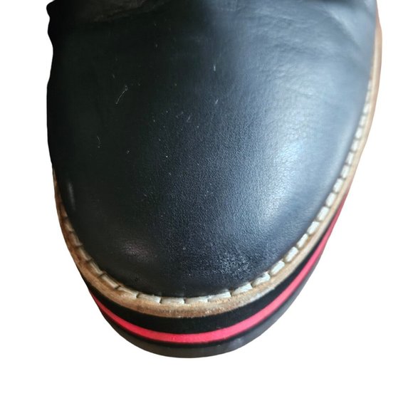 Eileen Fisher Black Leather Eddy Oxford Lace Up Platform Shoes Size 9.5 - Picture 7 of 7